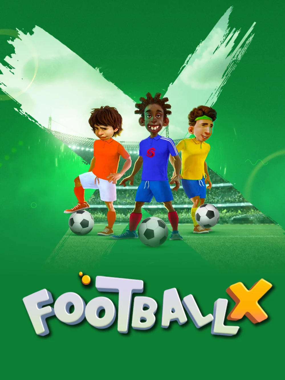 Juego de fútbol con acción deportiva y estilo de casino deportivo.
